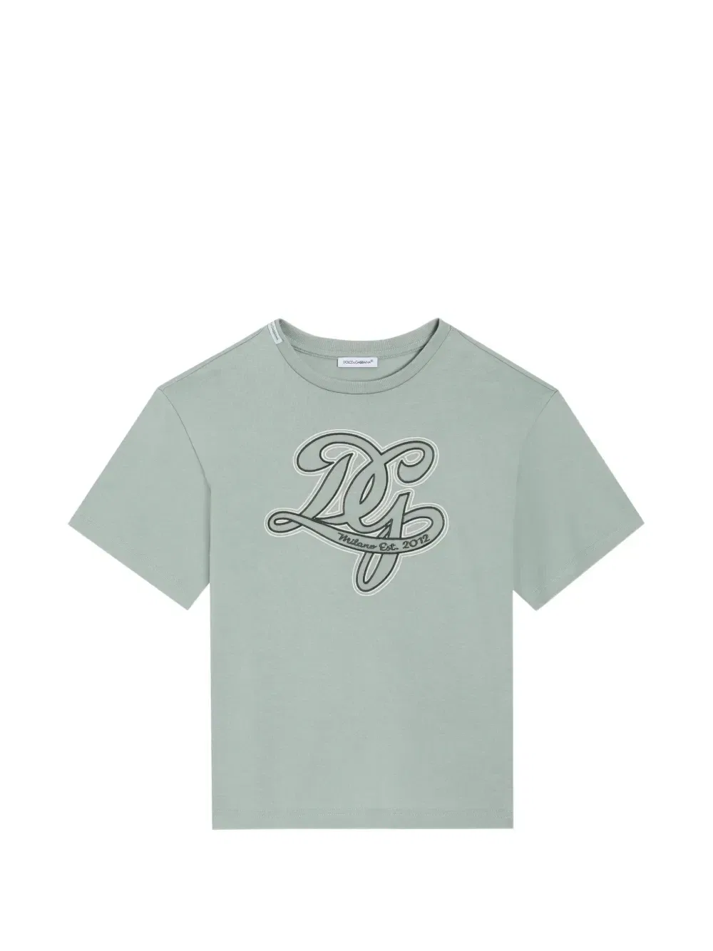 Футболка с вышивкой DG Dolce & Gabbana Kids, зеленый