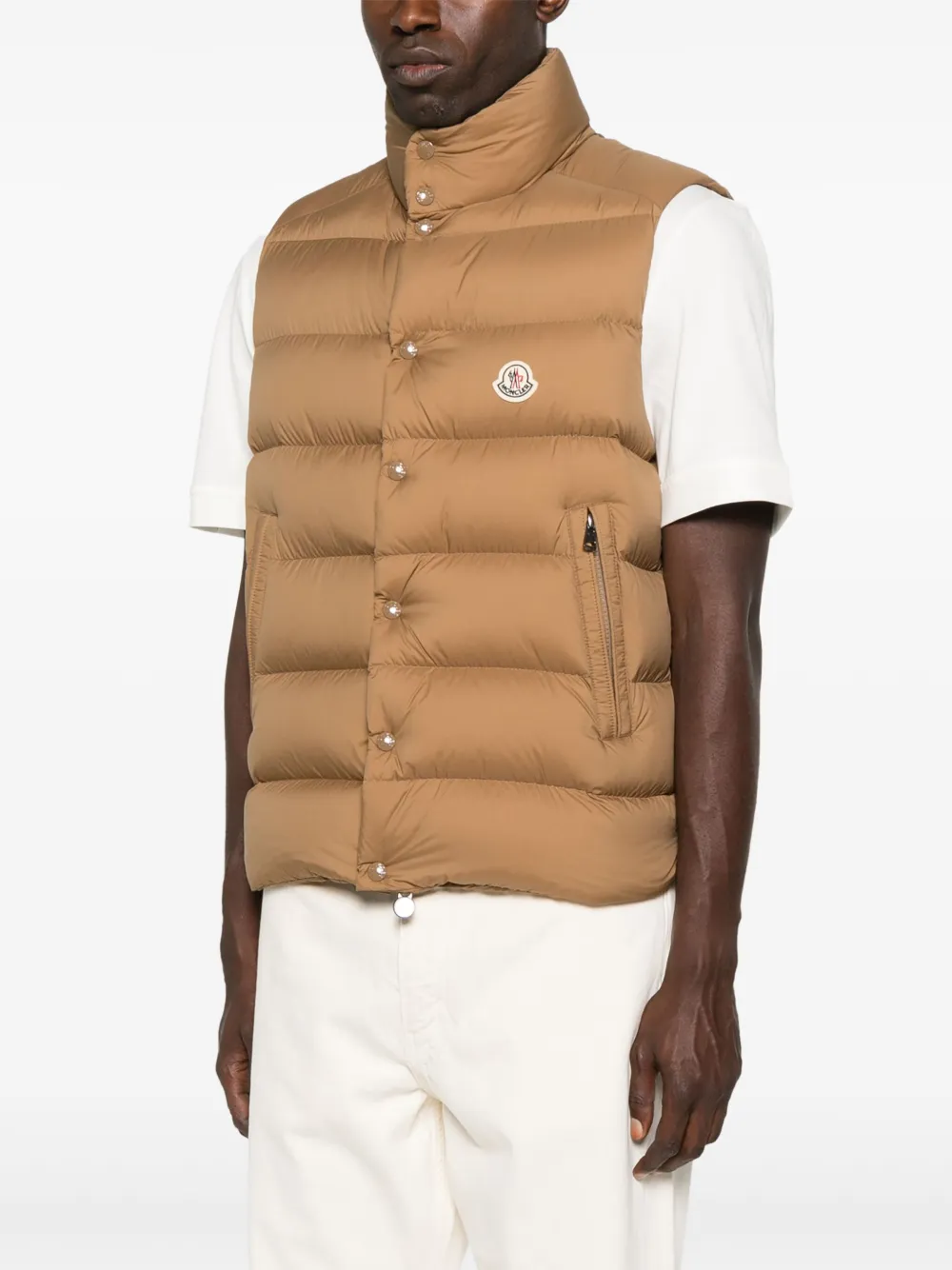 Стеганый жилет на пуговицах MONCLER, нейтральный — фото 3