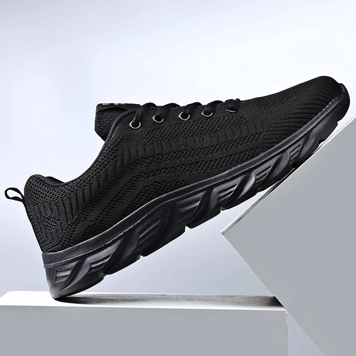 Кроссовки Herren Sportschuhe Laufschuhe Freizeit Straßenlaufschuhe Turnschuhe Herren Теннис Фитнес Бег Прогулки Schuhe Leichtgewichts Atmungsaktiv Generic, черный — фото 4