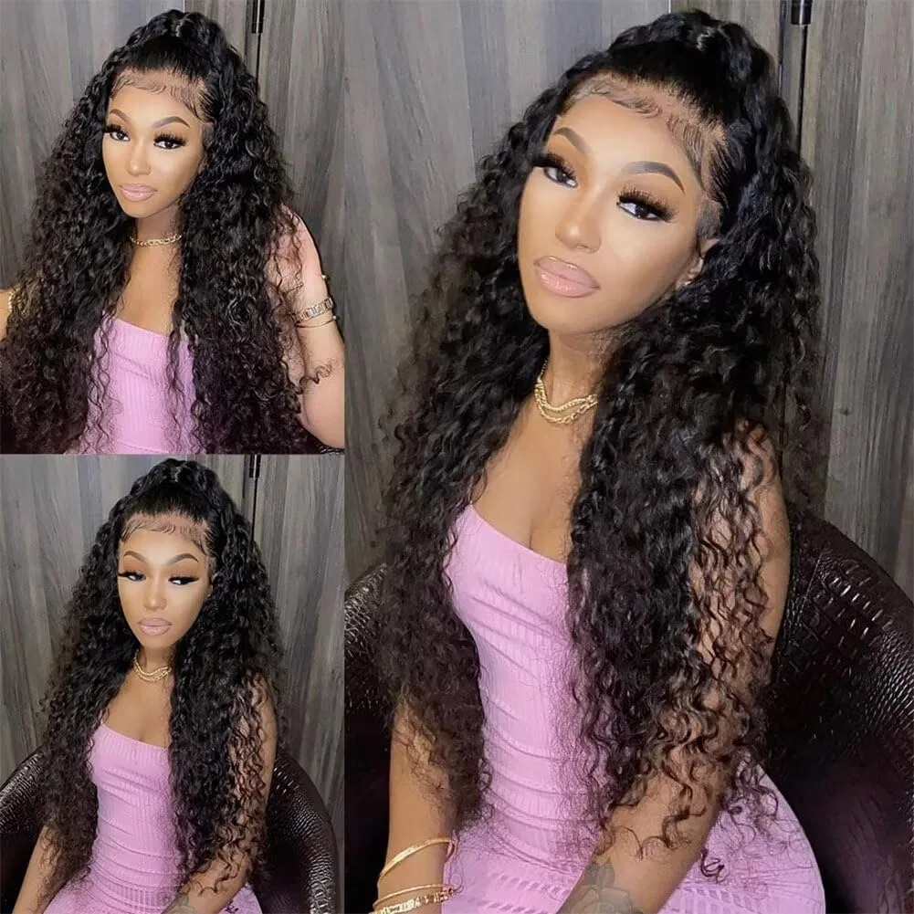 Парик с глубокой волной и HD-кружевом из человеческих волос Perismoda, 12A Lace Front Wig 33*15Cm Water Wave — фото 3