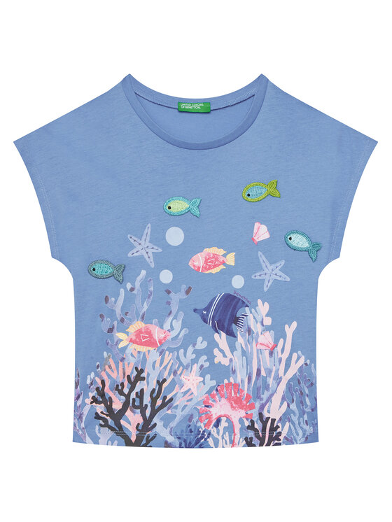 

Футболка обычного кроя 3I1XG10JH United Colors Of Benetton, синий