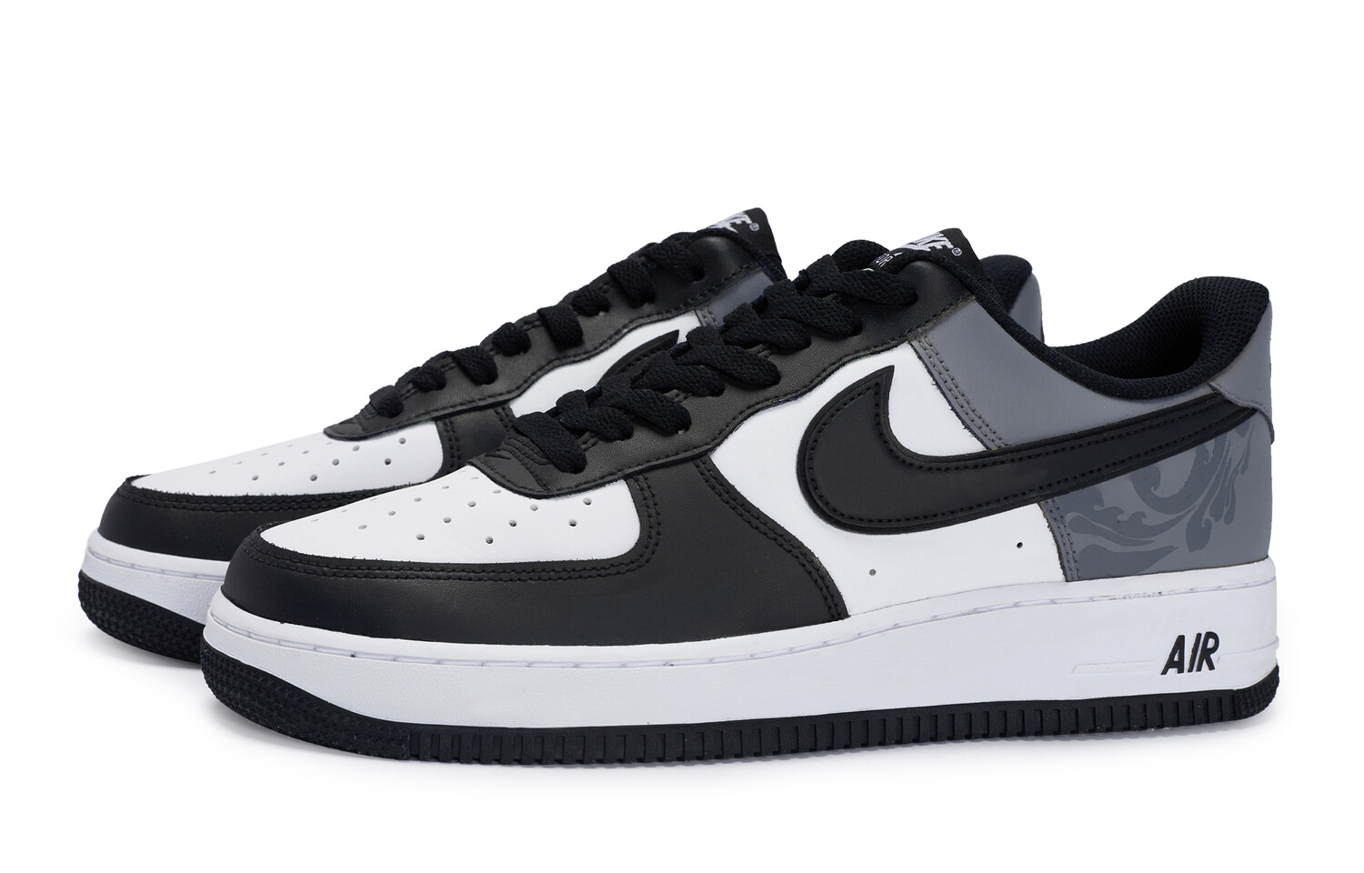 

Кроссовки Nike Air Force 1 Skateboarding Shoes Unisex Low-top Grey/black/white, черный/белый/серый