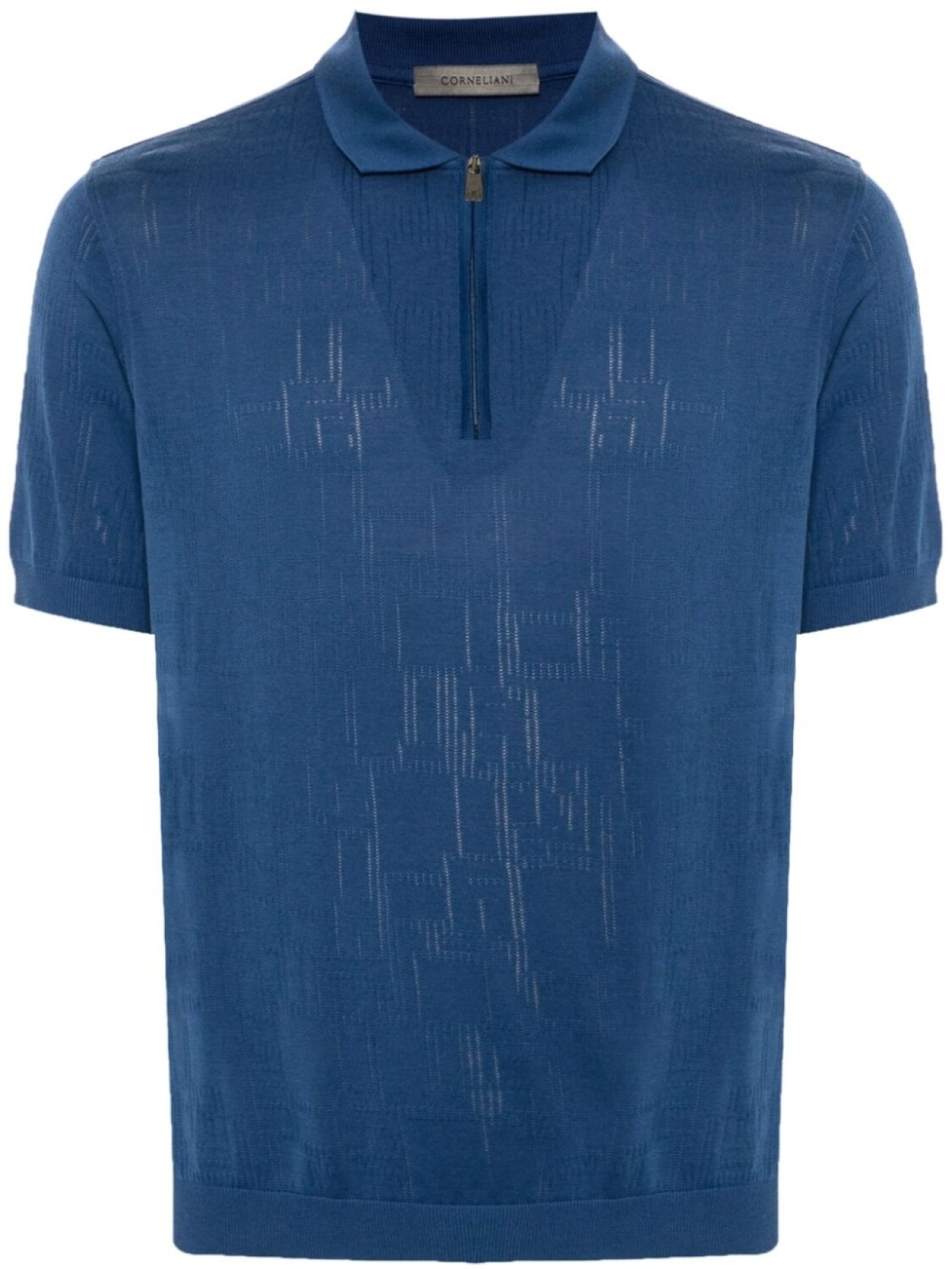 

Corneliani жаккардовая рубашка поло с узором, синий
