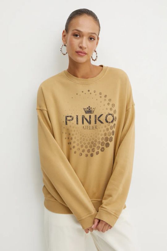 

Хлопковая толстовка Pinko, бежевый