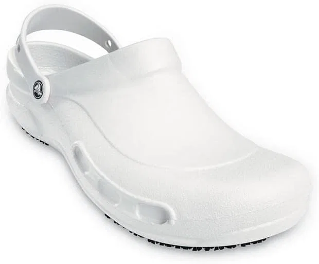 Рабочие сабо Crocs Bistro Graphic для взрослых, унисекс, с нескользящей подошвой, White — фото 3