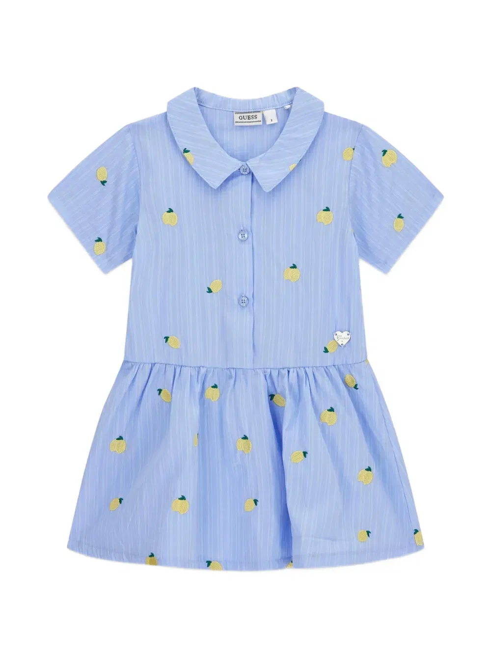 Платье в полоску с вышивкой в виде лимонов Guess Kids, синий