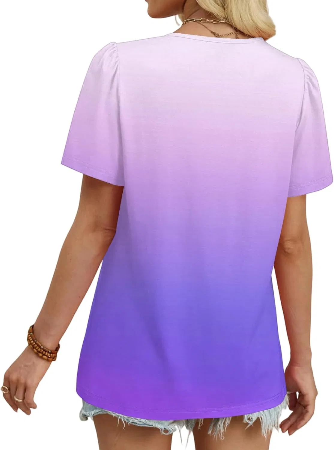 Женская блуза с принтом, Polyester, Purple, свободный крой — фото 4