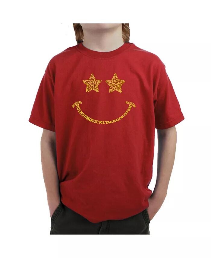 

Футболка Big Boy's Word Art - Rockstar Smiley LA Pop Art, красный