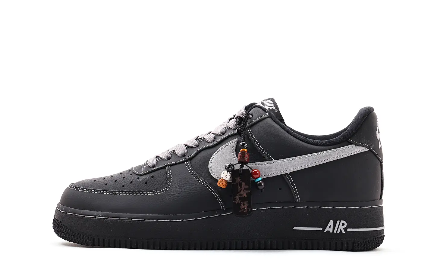 

Nike Кроссовки для скейтбординга Air Force 1 Leather Cushioning Coverage Slip Resistant низкие унисекс черно-серые