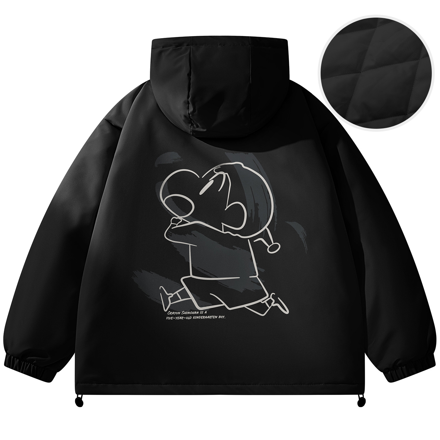

Crayon Shinchan Пуховик унисекс, Black[Thickened]