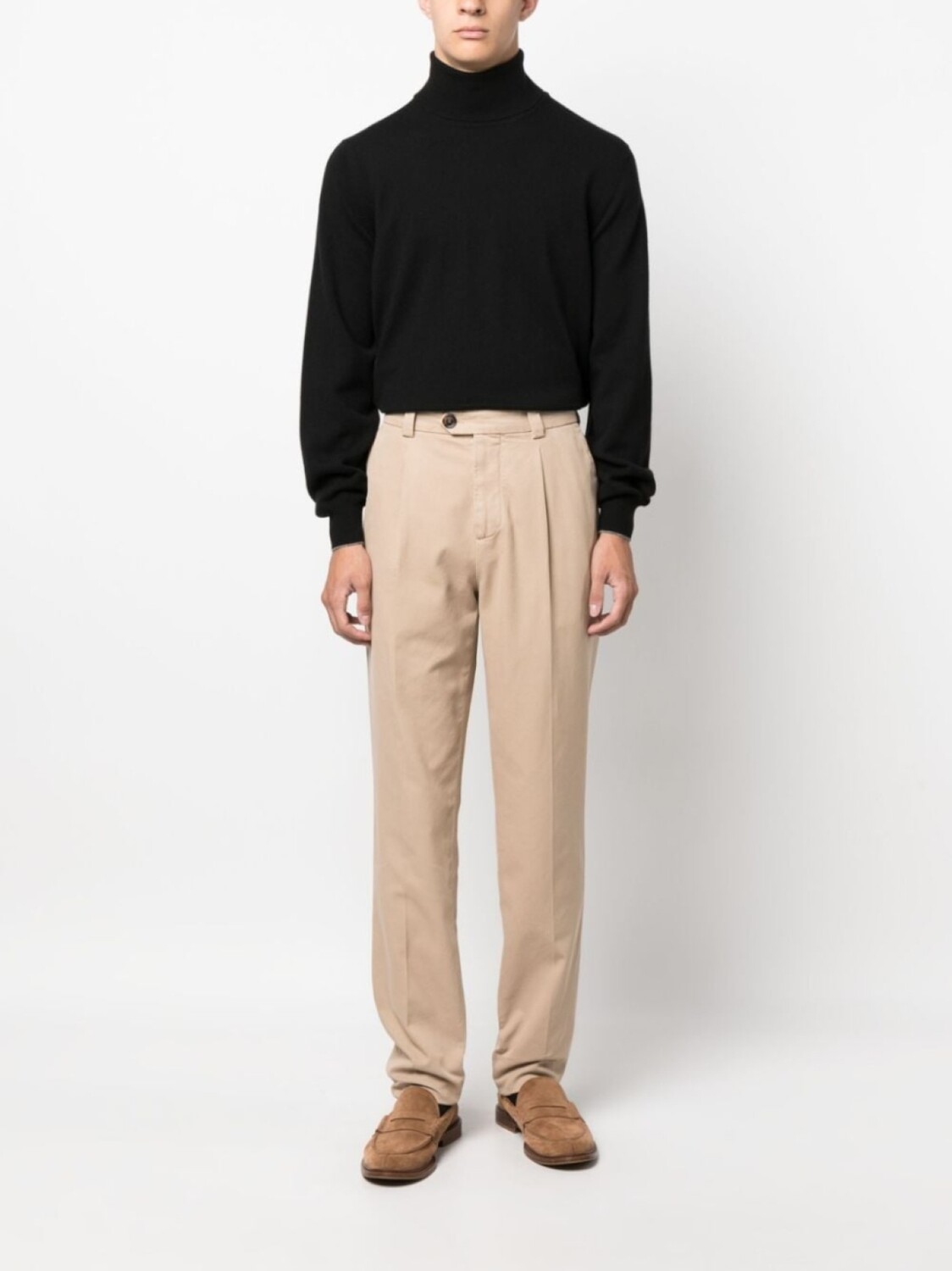 

Brunello Cucinelli кашемировый джемпер с высоким воротником, черный