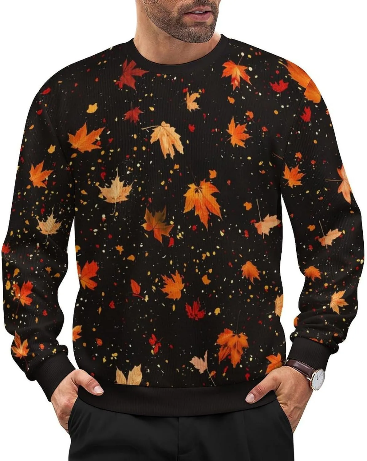 

Мужской свитер OMG с длинным рукавом и круглым вырезом HLSDFRES