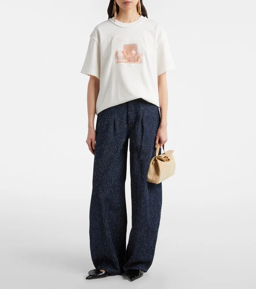 Футболка из хлопкового трикотажа с принтом Paysan Jacquemus, белый — фото 2
