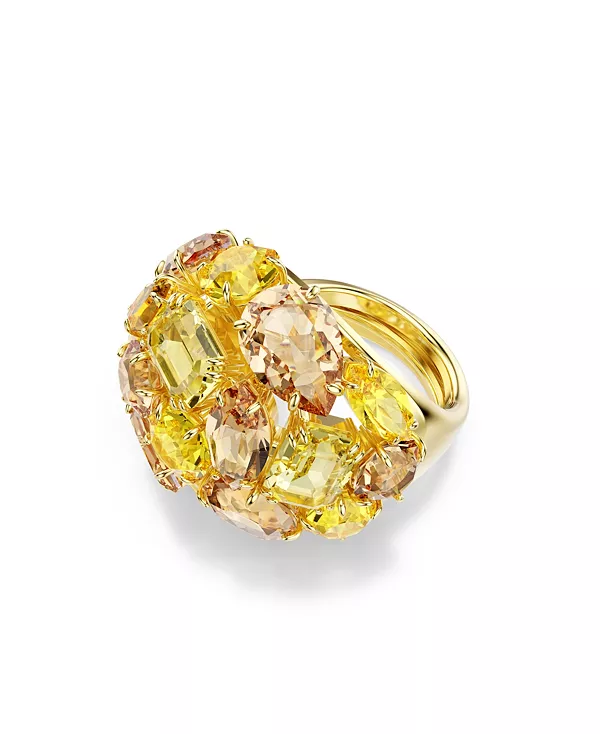 

Коктейльное кольцо Gema с покрытием из желтого золота Swarovski, yellow