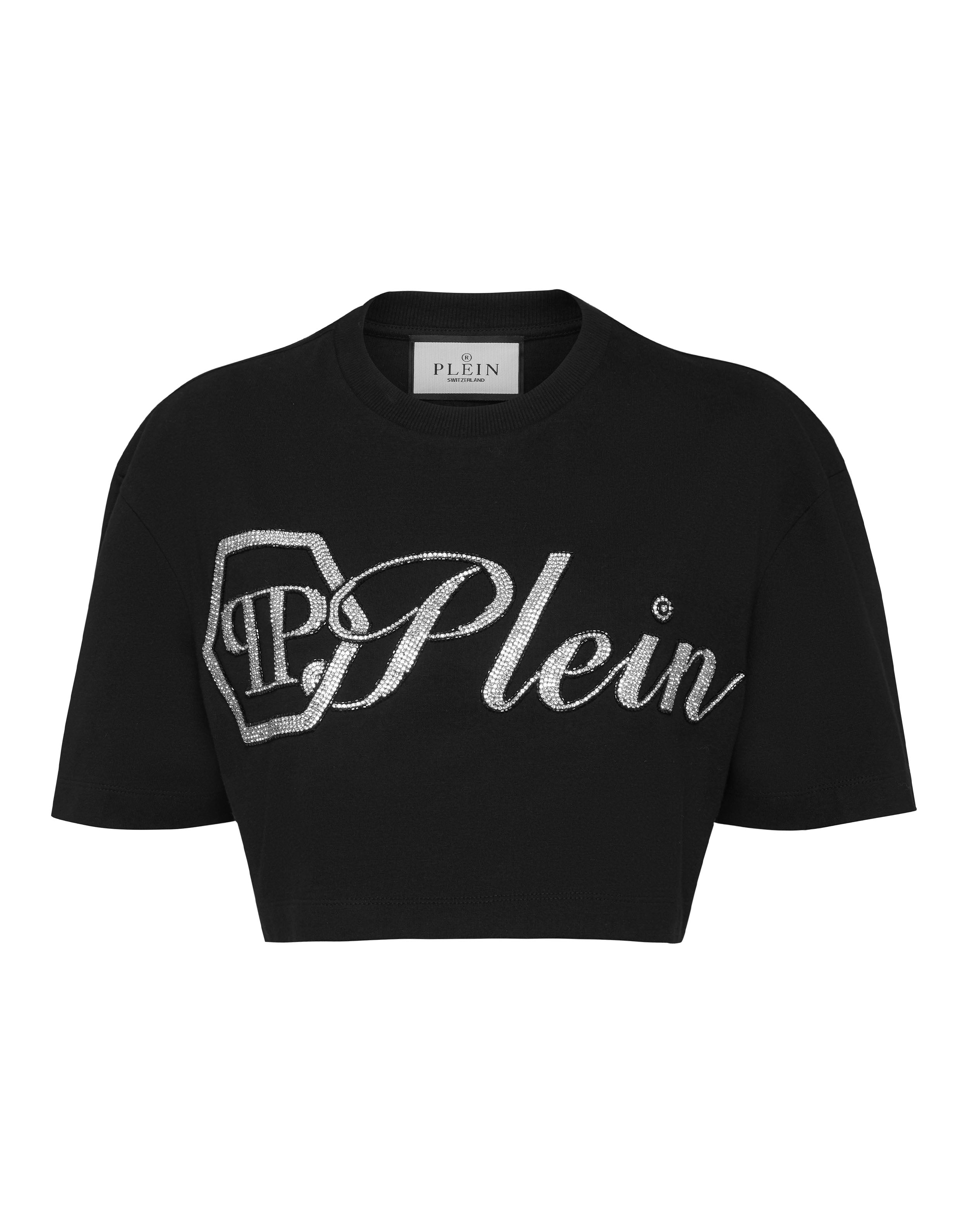 

Укороченная футболка Crystal Signature Philipp Plein, черный