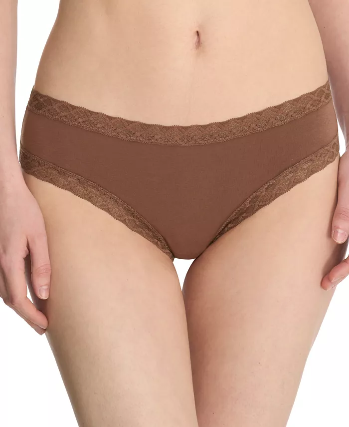 

Трусы Bliss Lace-Trim Cotton Brief Underwear 156058 Natori, коричневый