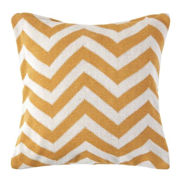 

Наволочка Homescapes mit Chevron-Muster, 45x1x45 см цвет senfgelb und crèmeweiß