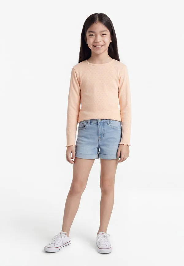 Футболка с длинным рукавом и ажурным узором в виде сердечек Copenhagen Colors, Dusty Rose
