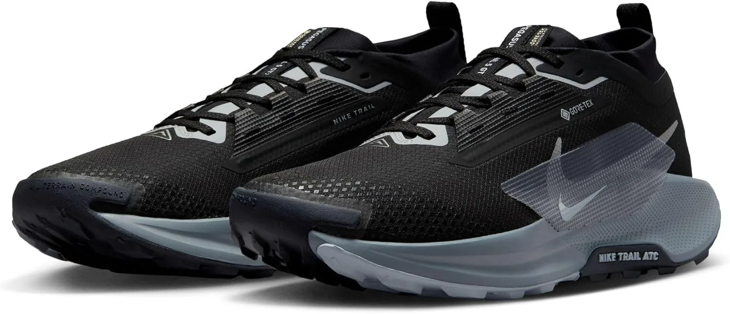 Мужские кроссовки для трейлраннинга Nike Pegasus Trail 5 GORE-TEX водонепроницаемые, черный/серый — фото 2