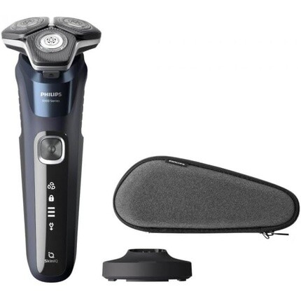 

Philips Shaver Series 5000 S5885/35 Беспроводное бритье для сухого и влажного бритья с технологией SkinIQ Лезвия SteelPrecision Полуночный синий 60 минут Серый