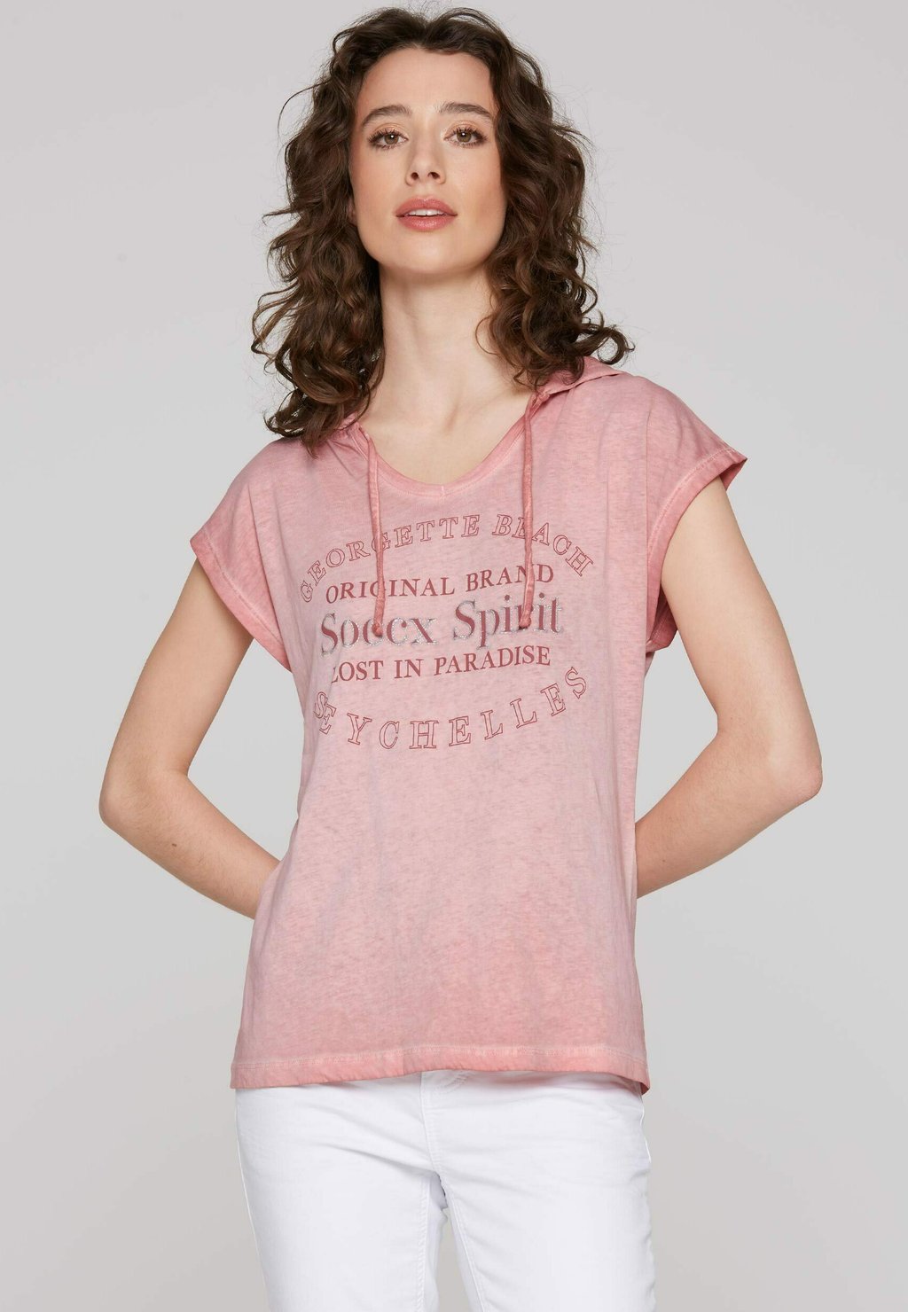

Толстовка с капюшоном MIT GLITTER PUFFPRINT Soccx, красный