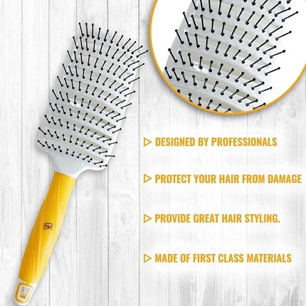 GK HAIR Global Кератиновая вентиляционная щетка 3 дюйма для укладки волос Распутывание сушки феном Изогнутые вентилируемые длинные густые вьющиеся волосы — все типы волос — мужчины и женщины — фото 3