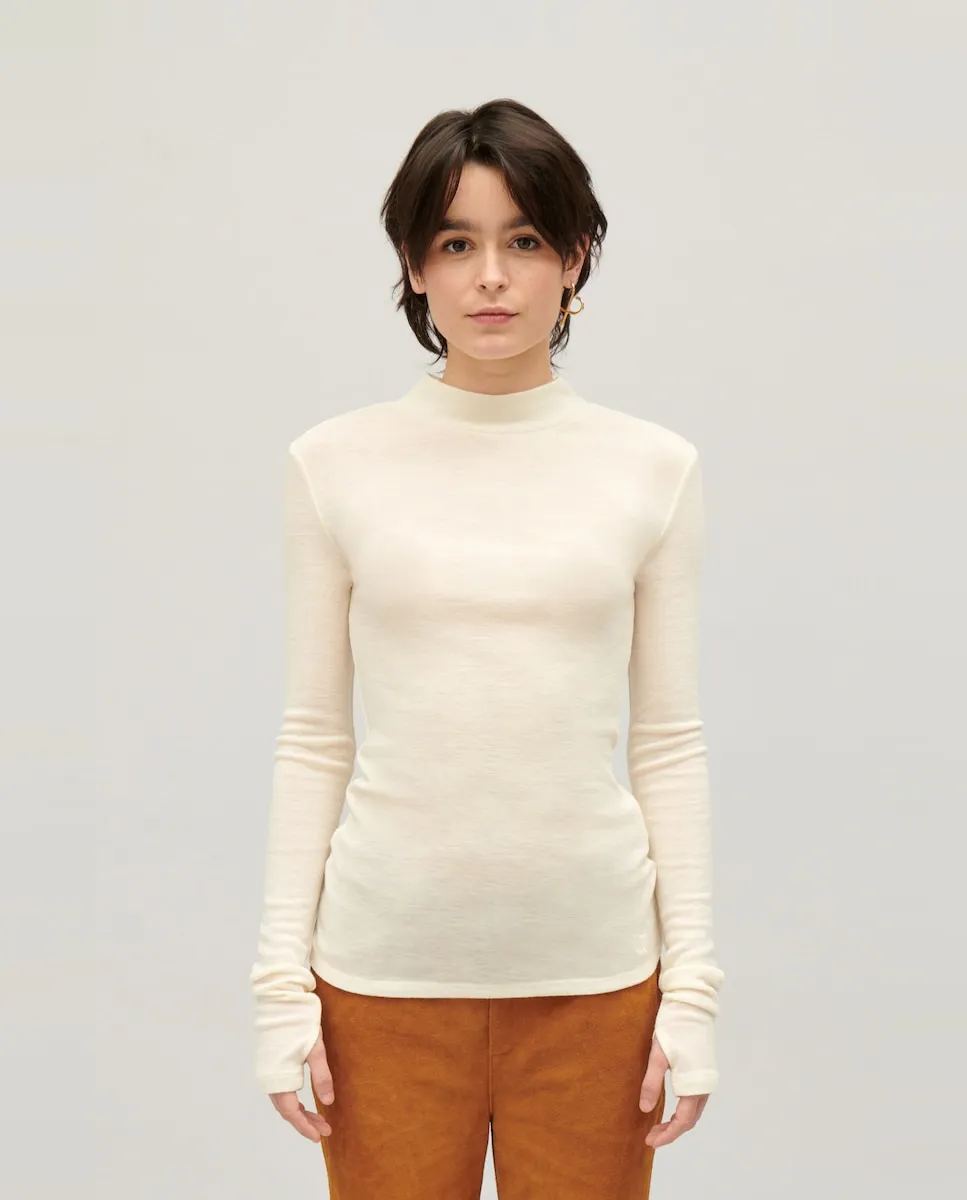 

Футболка женская облегающая из 100% шерсти Claudie Pierlot, бежевый