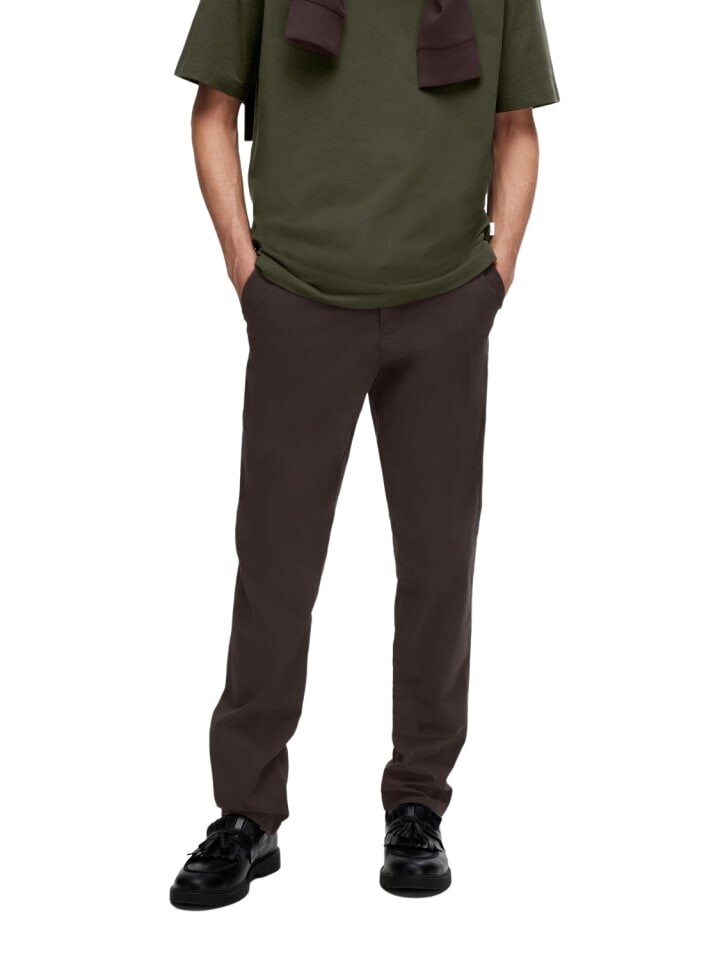 

Тканевые брюки SELECTED HOMME Stoffhose / Chino SLHSLIM-NEW MILES slim, коричневый