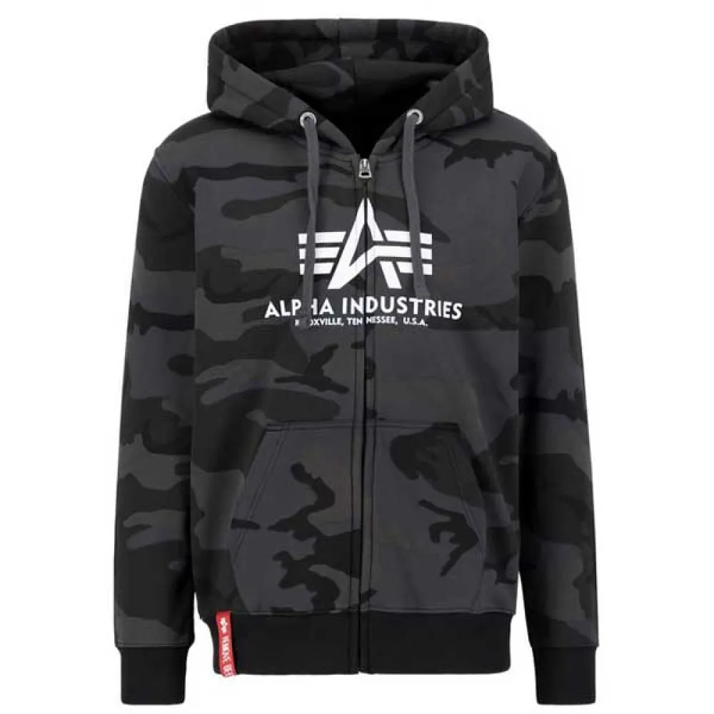 

Толстовка Alpha Industries Basic Camo full zip, серый