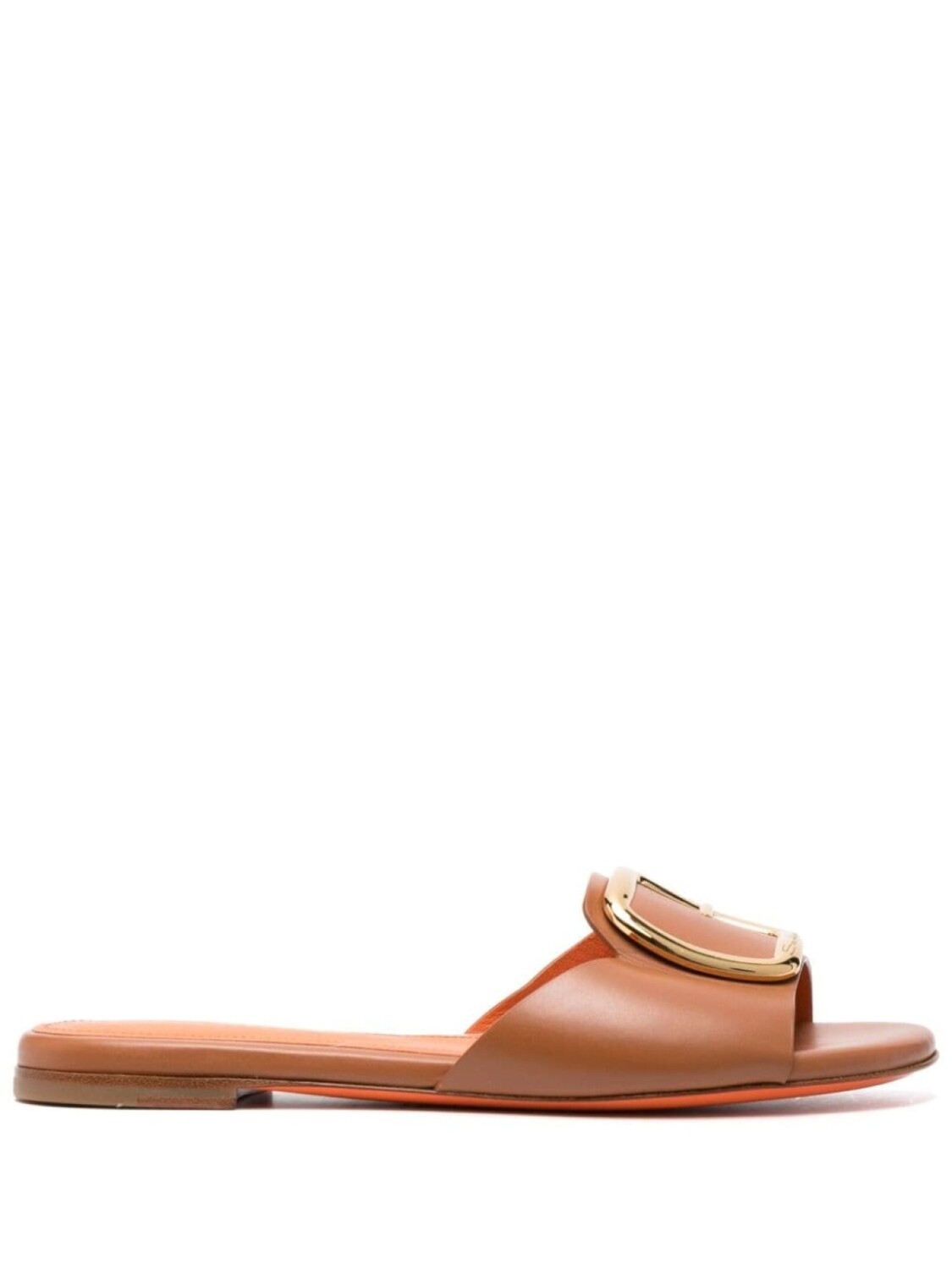 

Santoni шлепанцы с пряжкой, коричневый