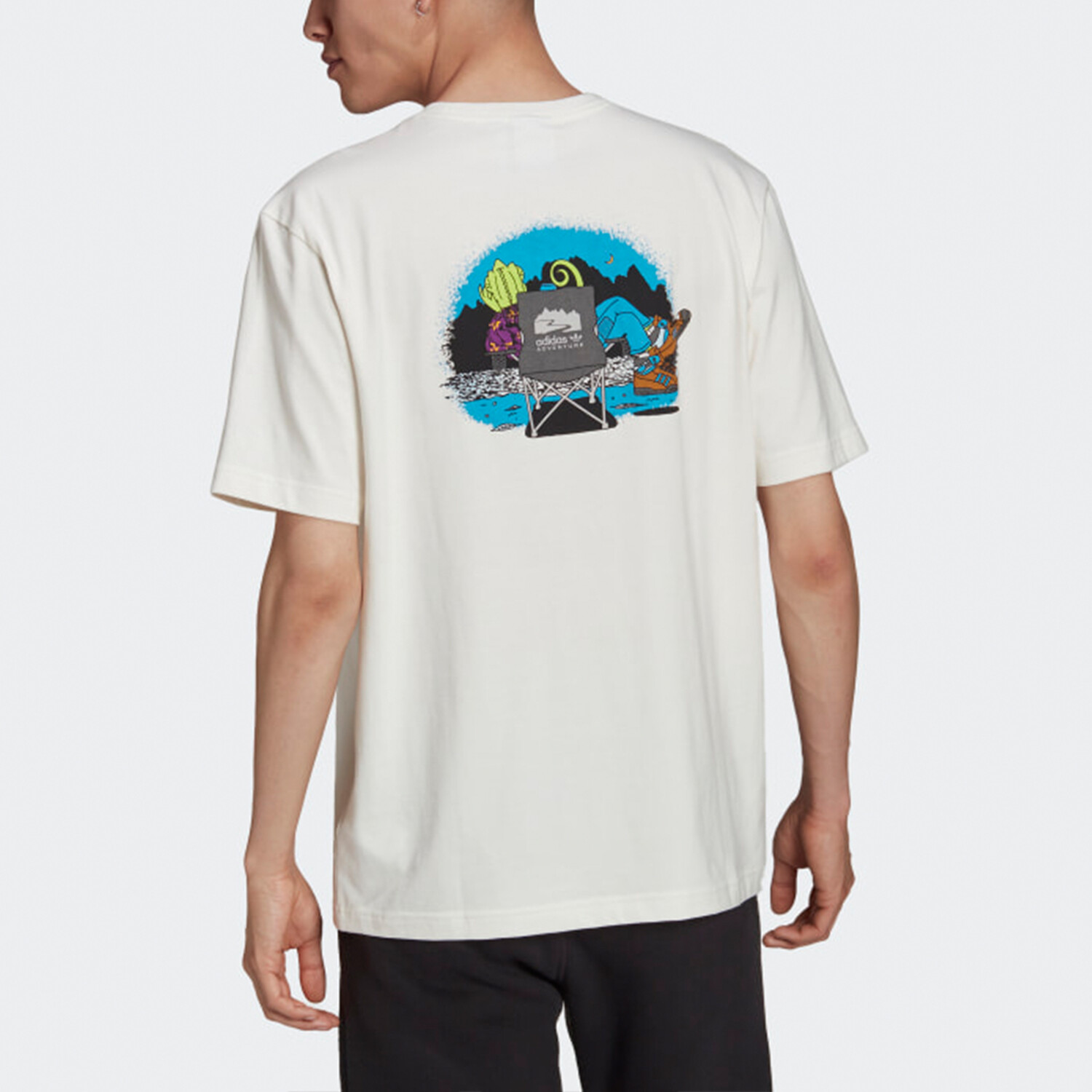 Футболка ADVENTURE CHAMELEON мужская белая Adidas Originals, белый — фото 3