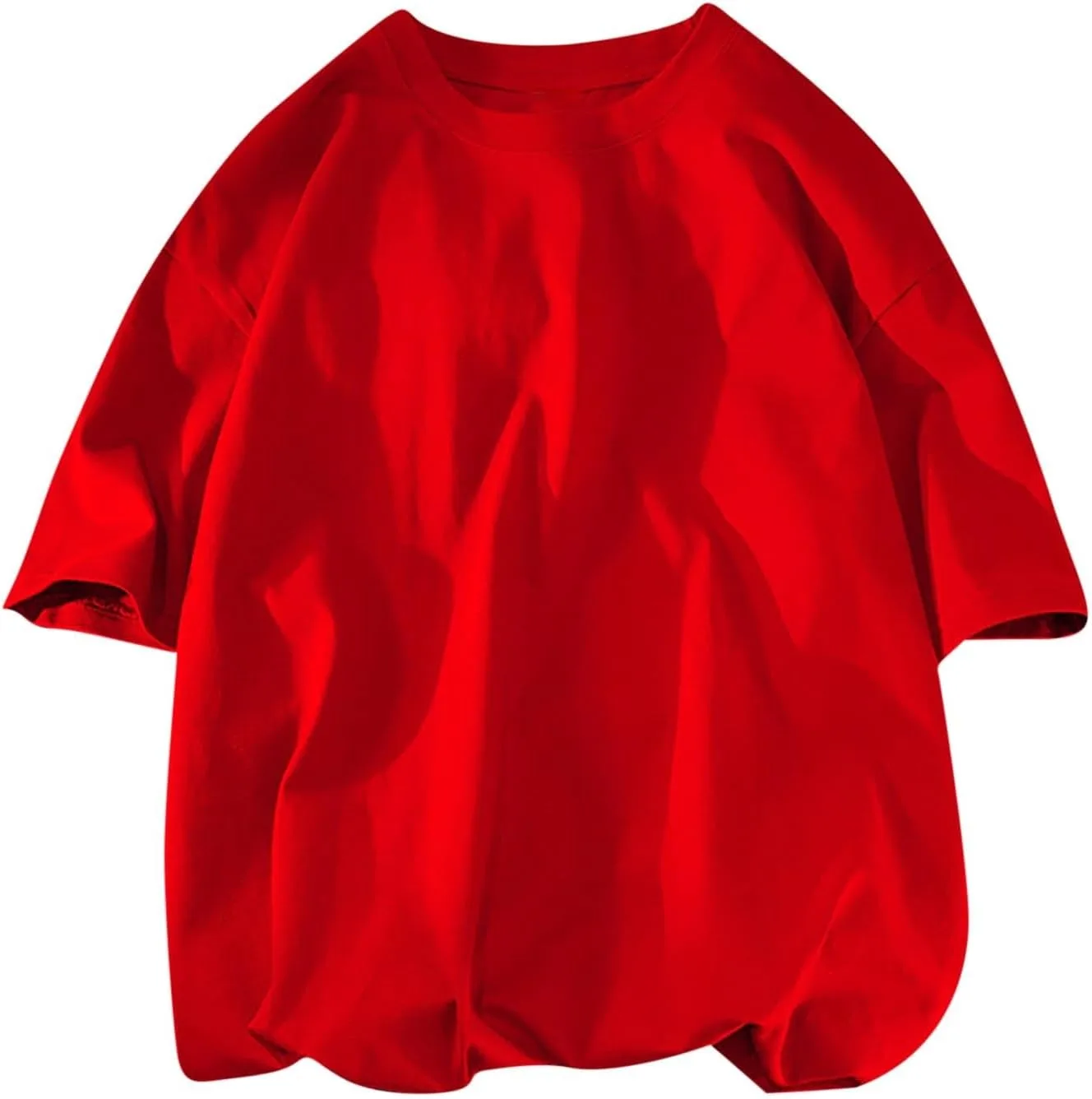 

Мужская футболка Oversized с коротким рукавом и круглым вырезом QUNPIU