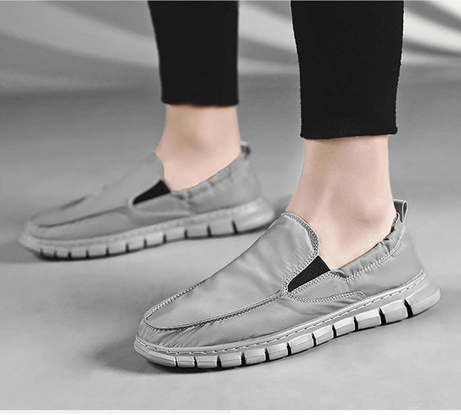 Мужские лоферы Asifn Slip on Loafers, серый — фото 2
