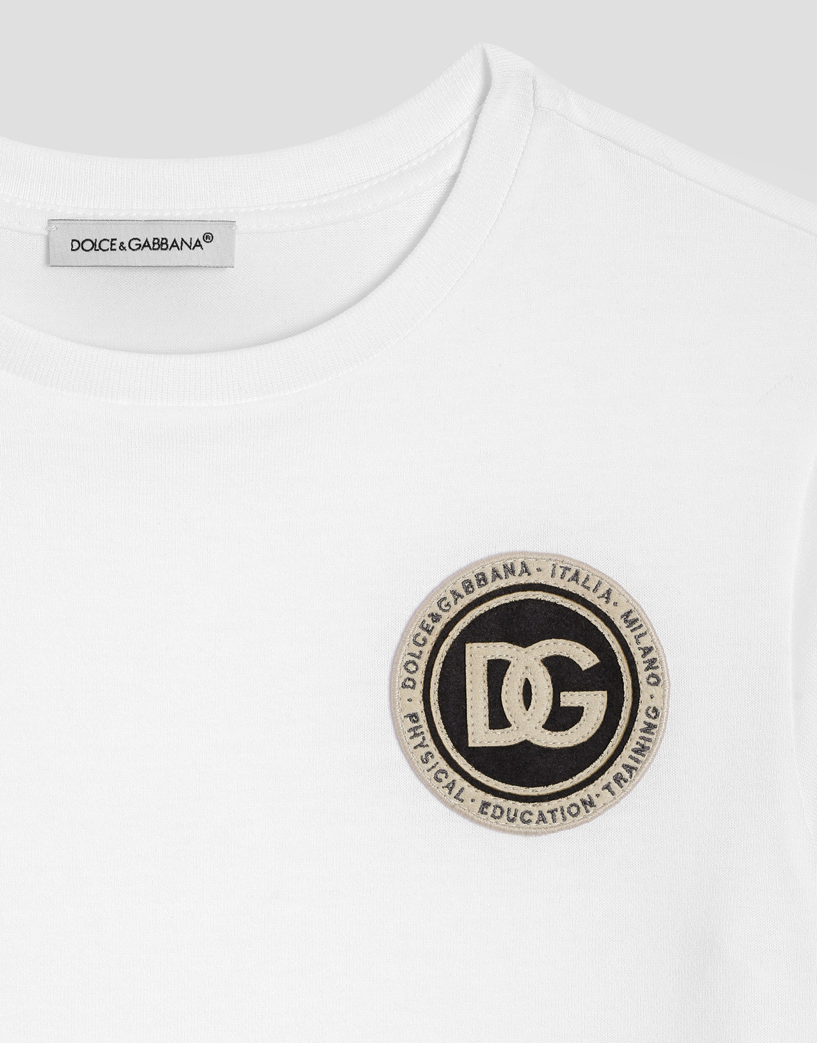 Футболка из джерси с нашивкой DOLCE & GABBANA, белый — фото 3
