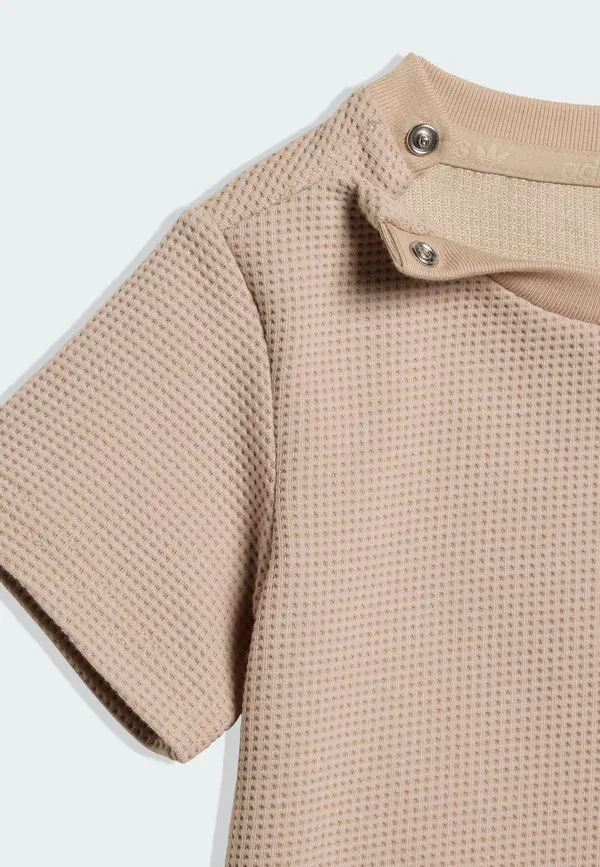 Обычный вафельный детский спортивный костюм Adidas Originals, Stone Khaki — фото 4