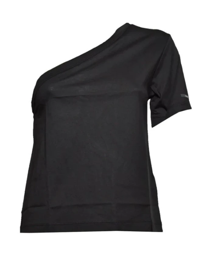 

Хлопковая блузка на одно плечо Calvin Klein, черный