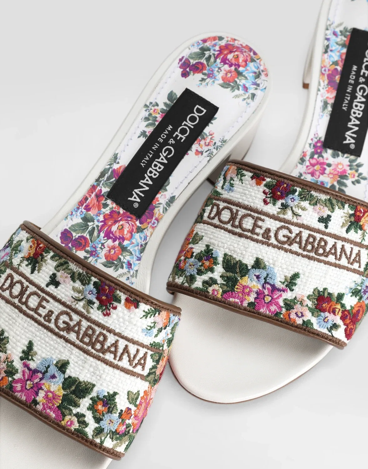 Мюли из наппы с вышивкой DOLCE & GABBANA, белый — фото 4