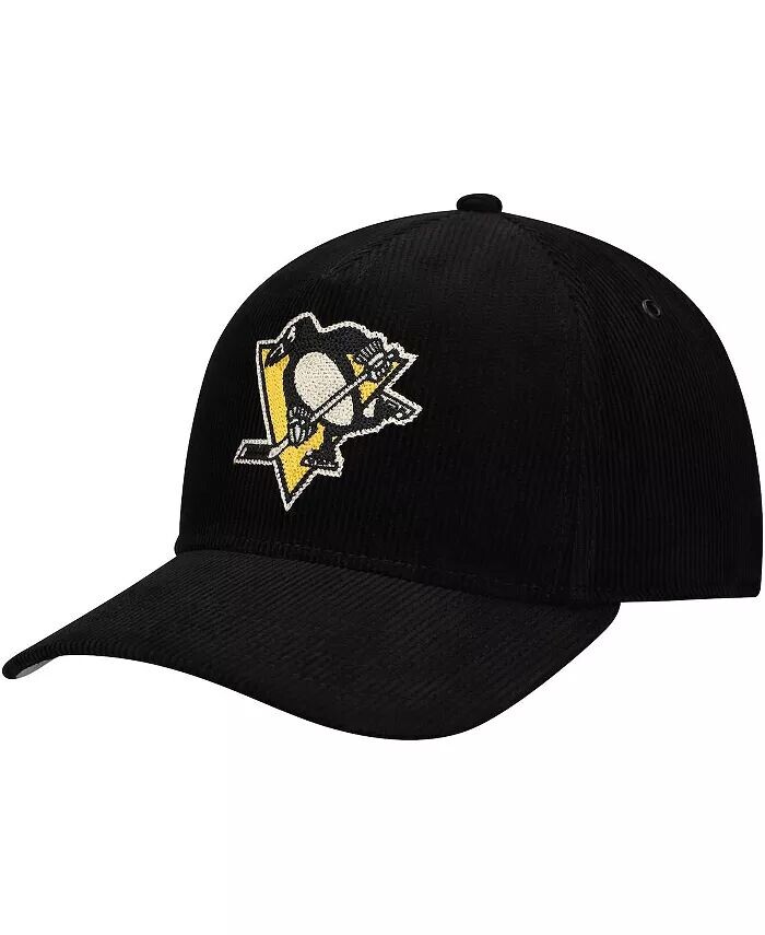 

Мужская черная вельветовая шапка Pittsburgh Penguins с регулируемой цепочкой American Needle