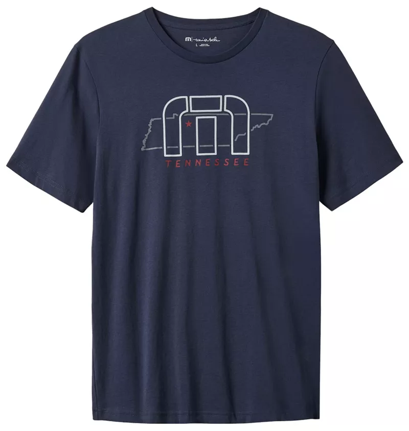 

Мужская футболка для гольфа TravisMathew с местными фразами TN State, цвет Blue Nights