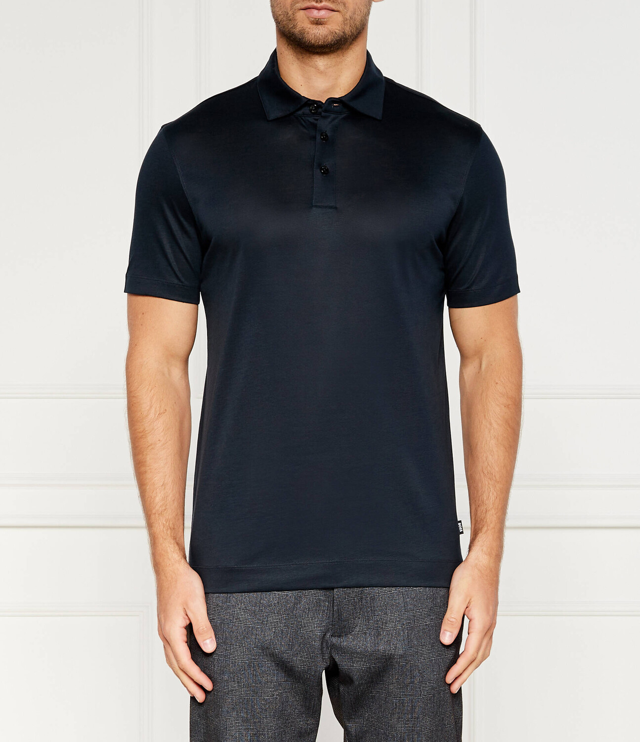 

Поло BOSS BLACK Press 50 Regular Fit, темно-синий
