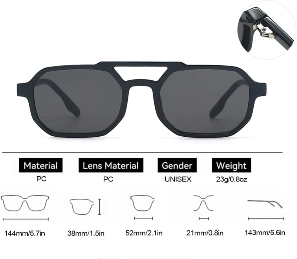 

Винтажные женские и мужские солнцезащитные очки с прозрачными линзами цвета морской волны, заклепками, защитой от УФ-излучения UV400 TYUVIVO, Black Brown