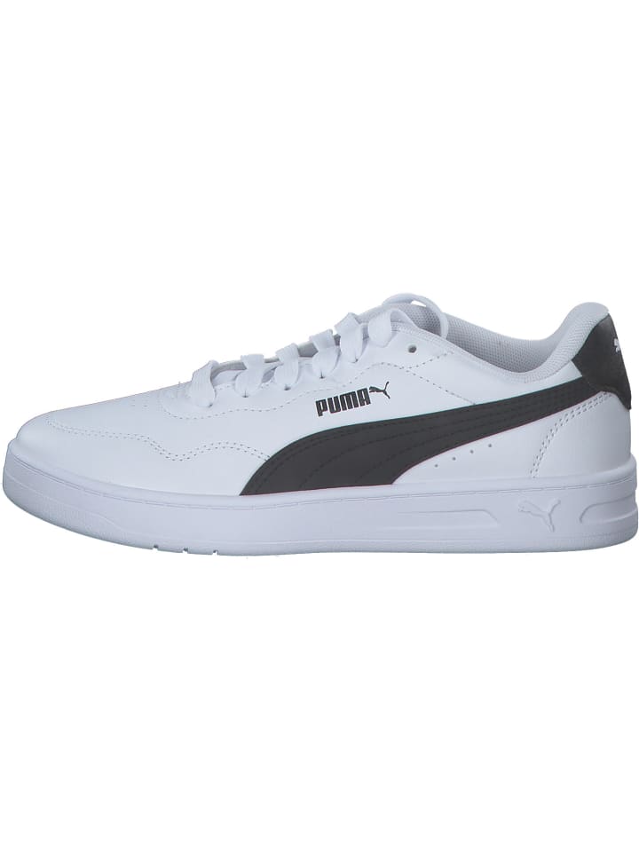 Кроссовки на шнуровке Puma белого и черного цвета — фото 2