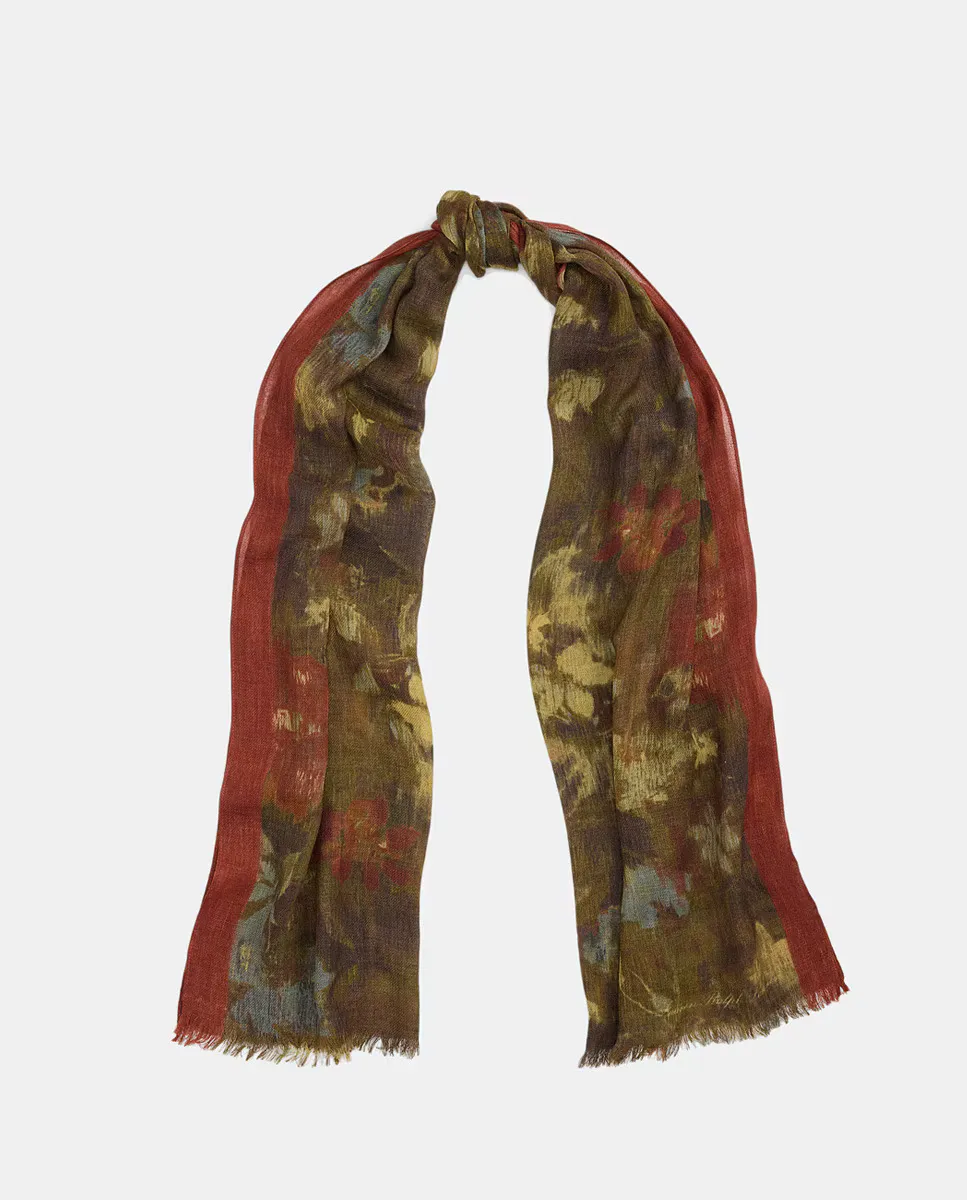 

Разноцветный женский шарф с романтическим цветочным принтом Lauren Ralph Lauren