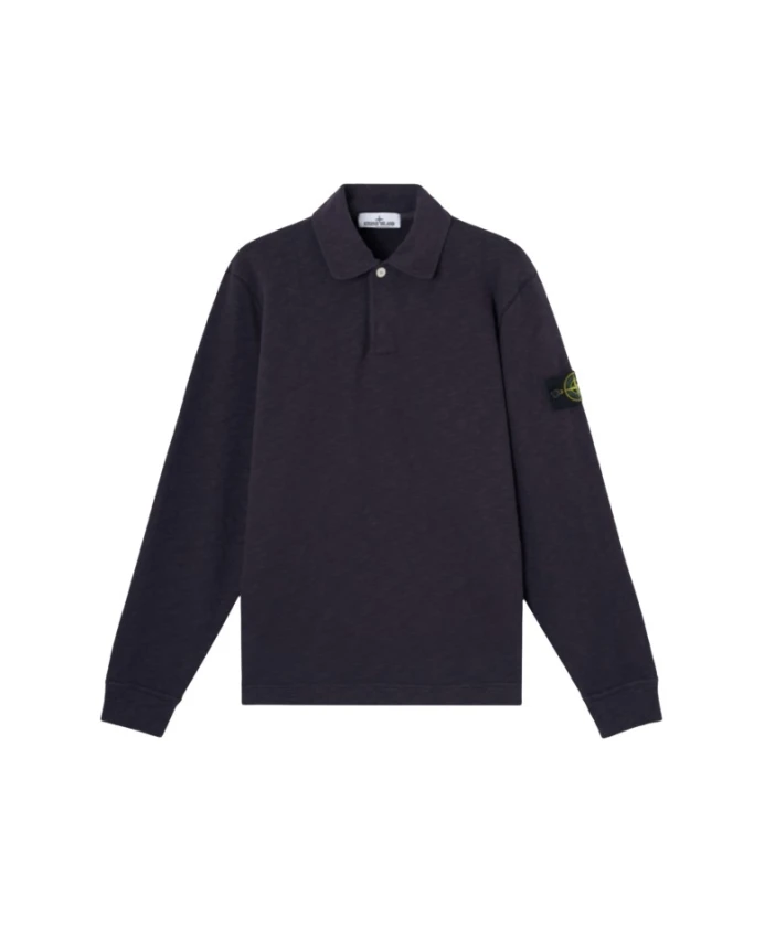 

Синяя толстовка-поло из плотного хлопка. Stone Island, синий