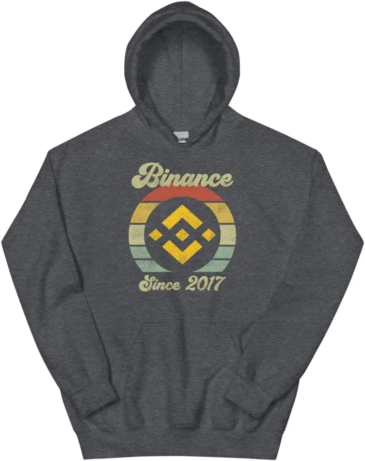 Толстовка Binance Crypto Since 2017, худи Binance Cryptocurrency Generic, Dark Heather