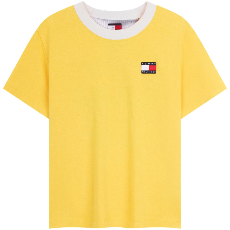 

Футболка из хлопка с принтом логотипа Tommy Hilfiger, bright желтый zh1