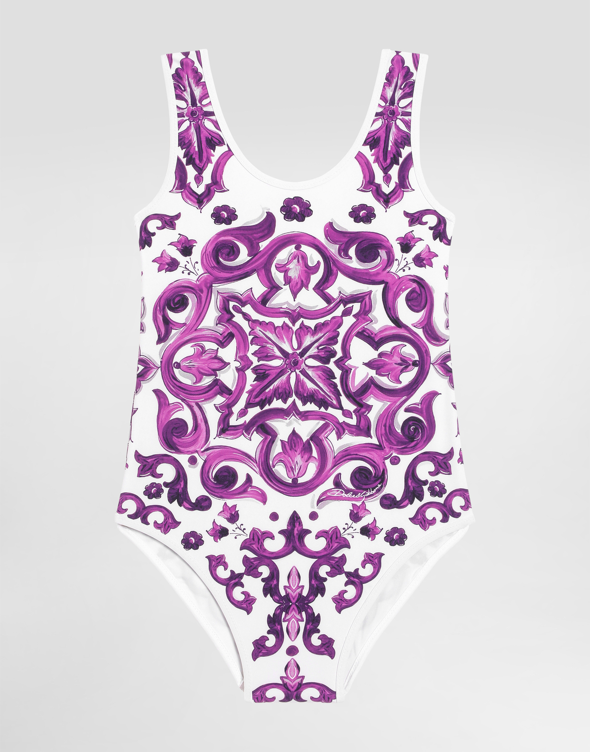 

Слитный купальник с принтом майолика Dolce & Gabbana, мультиколор