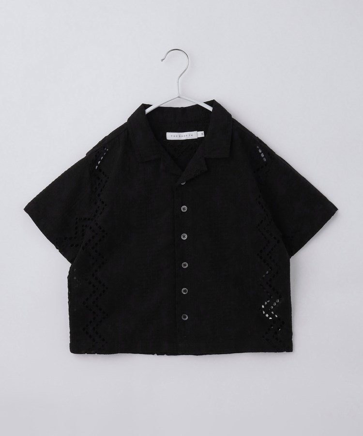 Рубашка с открытым воротником и вышивкой SS THE SHOP TK, Black (019)