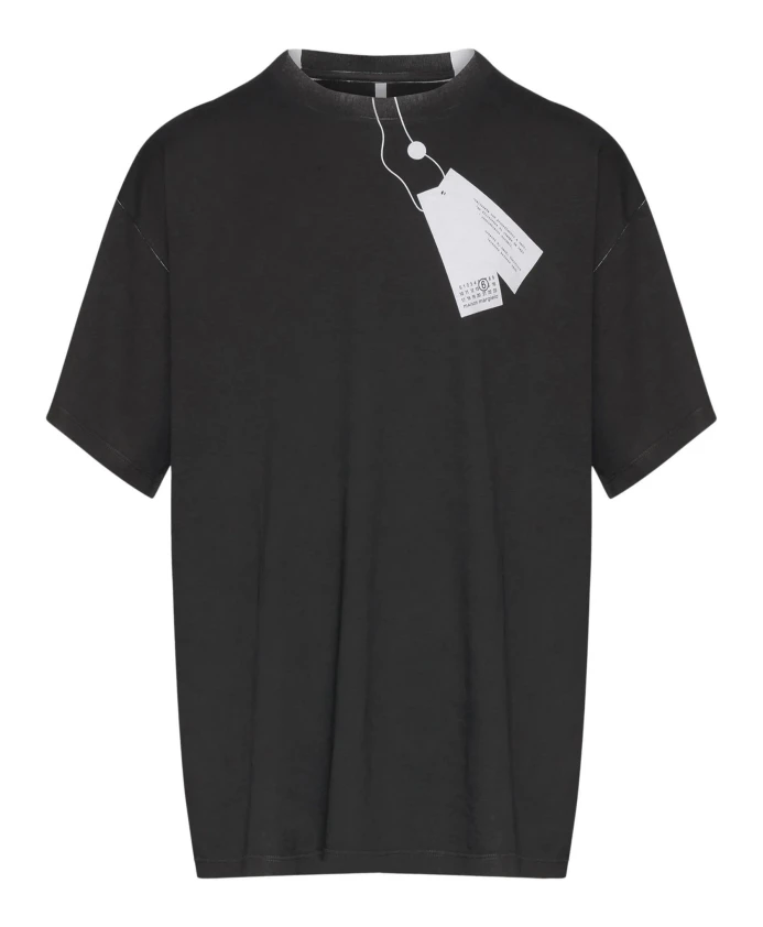 

Футболка в стиле тромп-л'ойль Mm6 Maison Margiela, черный