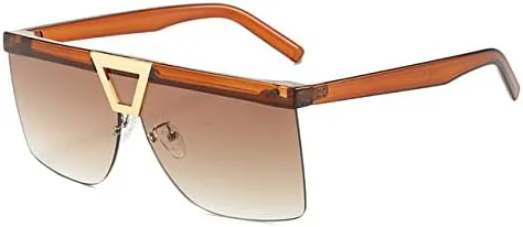 

Солнцезащитные очки без оправы для женщин, прозрачные, с градиентным переходом, мужские солнцезащитные очки, женские очки с защитой от УФ-излучения UV400 MTZJH, Brown